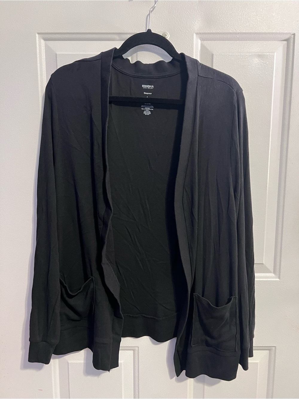 Sonoma Black Open-Front Cardigan